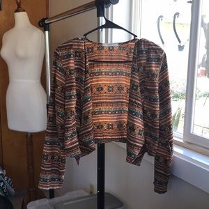 Brown patterned cardigan